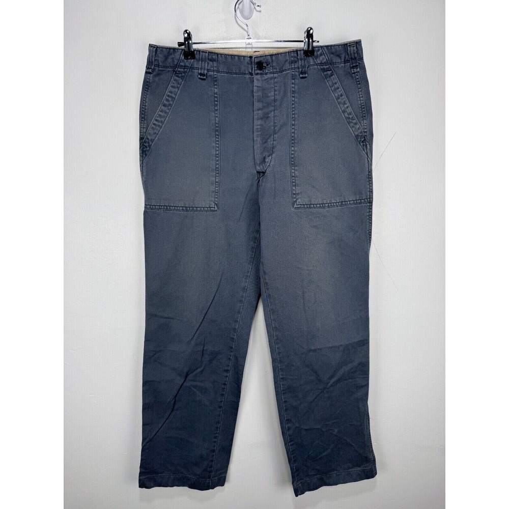 Mason's Utility Workwear Pants‎ Gray 100% Cotton Pockets Button Fly Italy 35x31